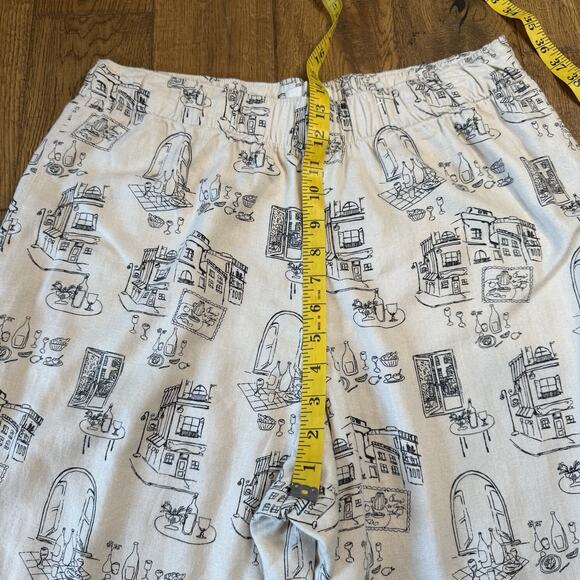 Abercrombie & Fitch Pull On Wide Leg Linen Blend Pants Italy Women's L Short - Picture 4 of 6